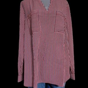 Red and White Striped Top